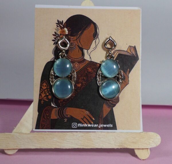 Blue Double-Stone Earrings